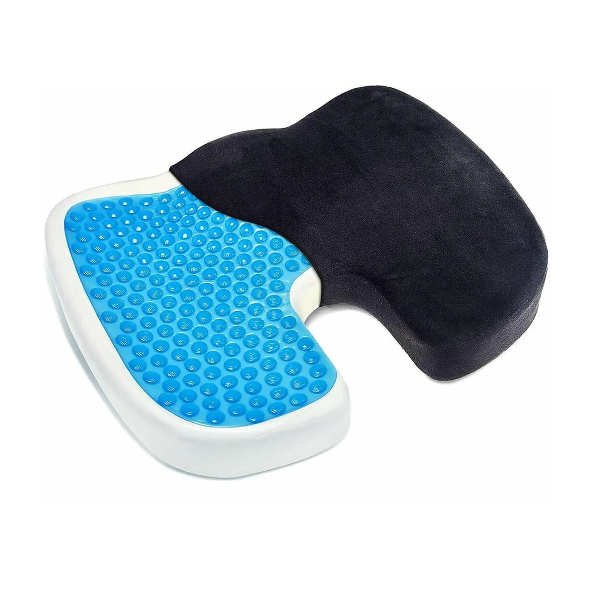 CASATUA - Cojin Lumbar Viscoelastico con Gel Noobe Coxis Asiento Silla