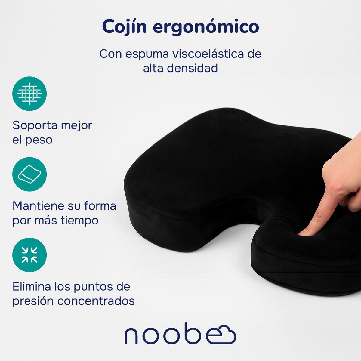CASATUA - Cojin Memoria Lumbar Ortopedico Noobe Para Asiento Silla