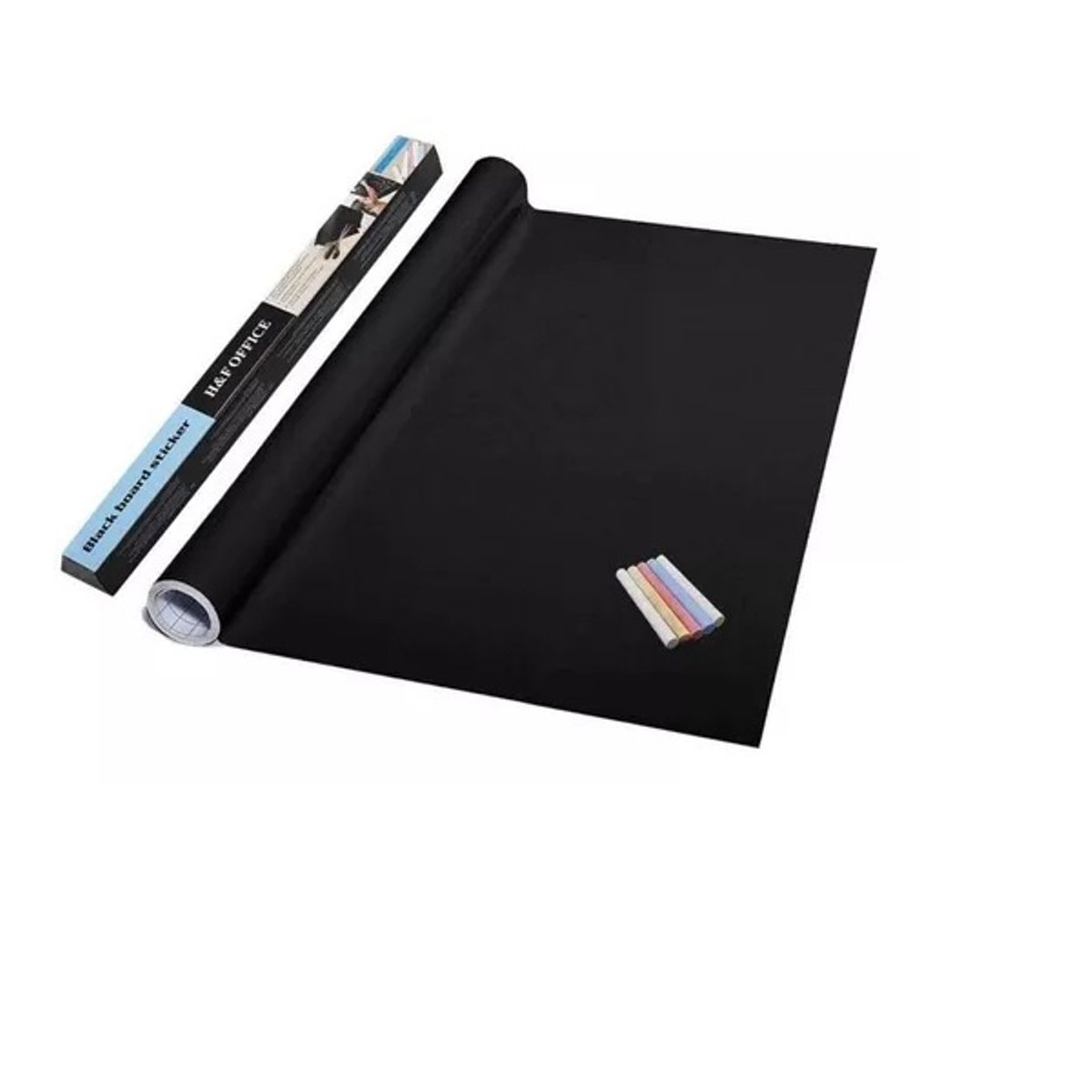 GENERICO - Pizarra Adhesiva Papel Sticker Negro tizas Colores 45x200