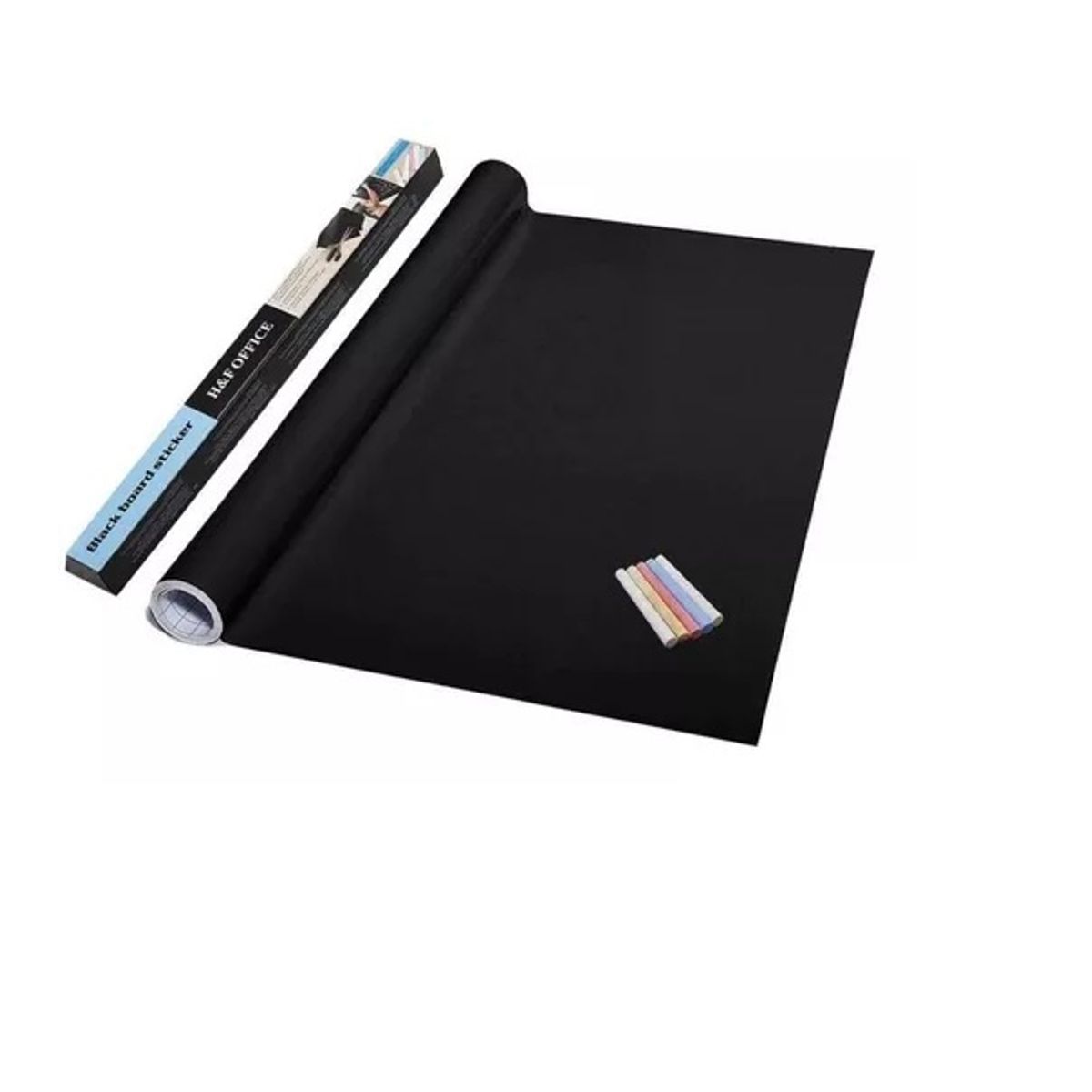 GENERICO - Pizarra Adhesiva Papel Sticker Negro tizas Colores 45x200