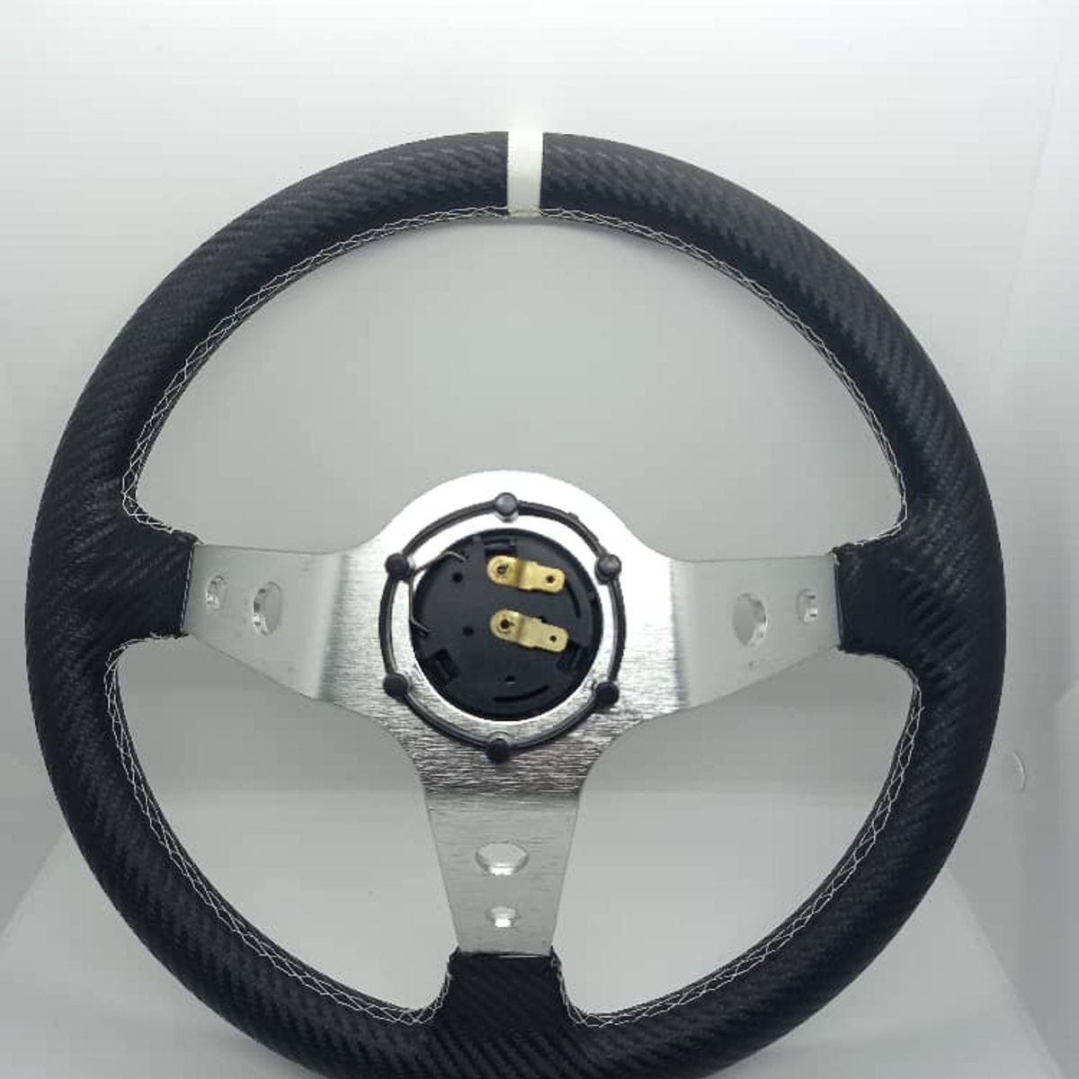 GENERICO - Volante de auto Tunning deportivo sparco con boton de bocina