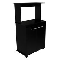 Mueble Microondas 2 Puertas Negro 198x60x51.6 cm