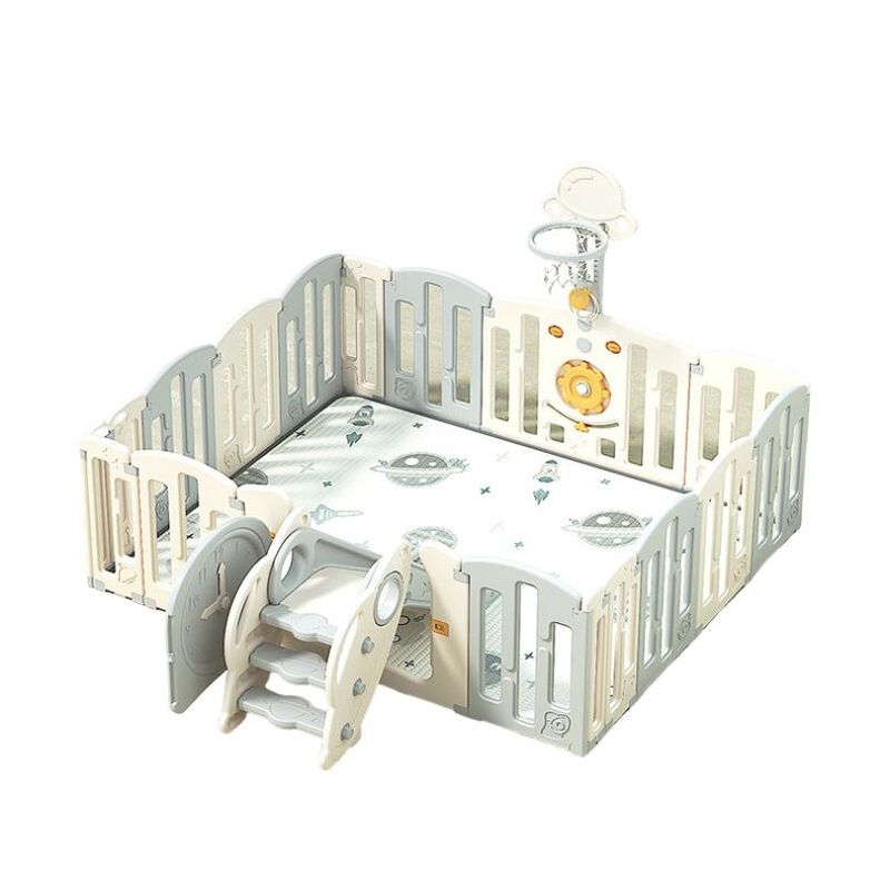 BABYLUNA - Corral Bebé 200cm Con Alfombra Panel Juego Aro Y Tobogán