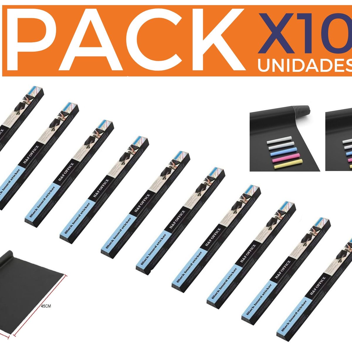 GENERICO - X10 Pizarra Sticker Negra Mural Vinilos Decorativostizas