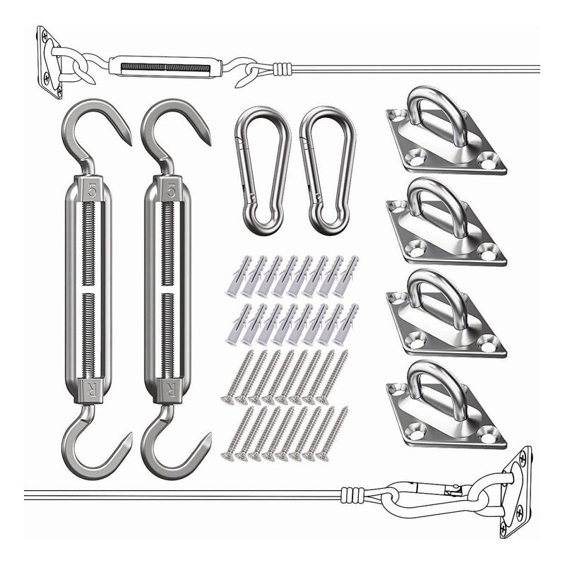 U BUY - Kit Anclaje Herraje De Acero Inoxidable Para Toldo Vela