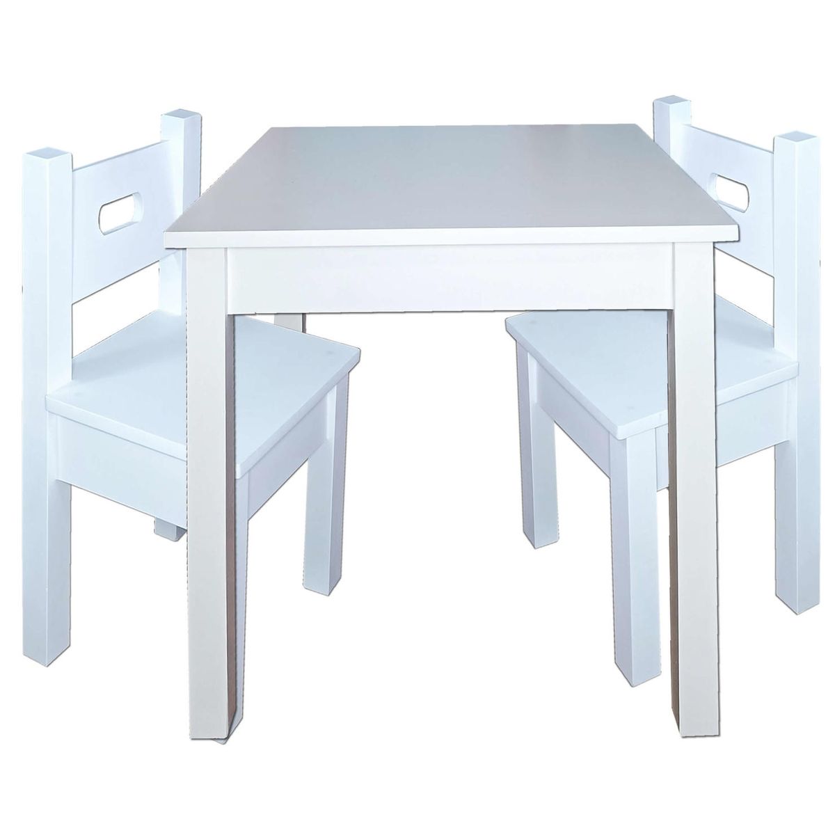 DECORACION CREATIVA - Mesa infantil con 2 sillas Lacadas Blanco Geo