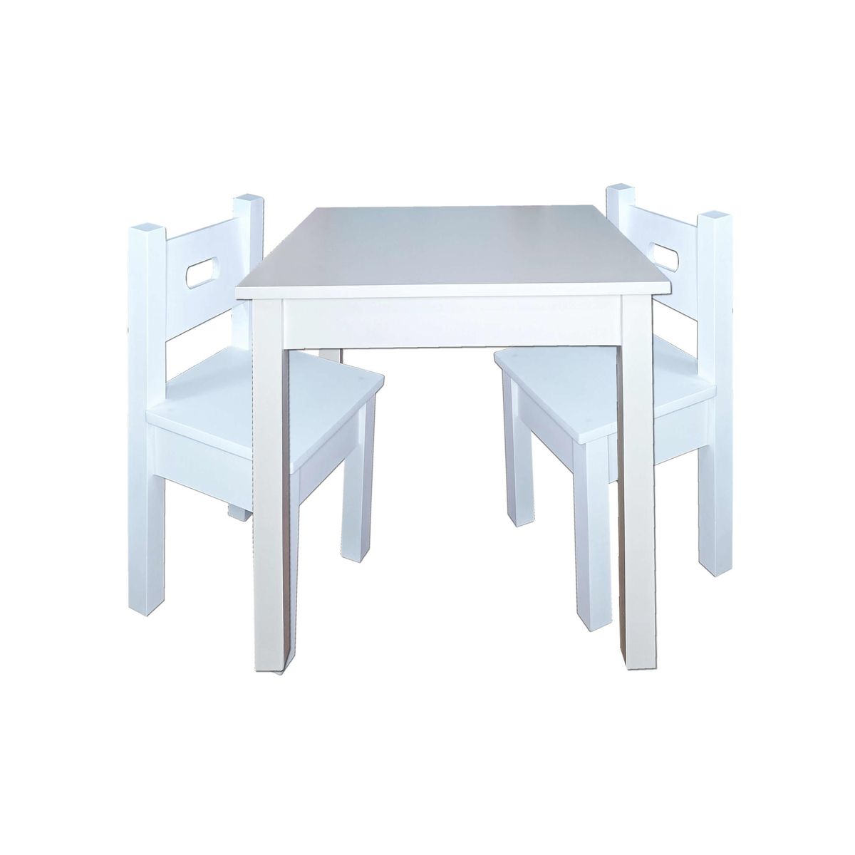 DECORACION CREATIVA - Mesa infantil con 2 sillas Lacadas Blanco Geo