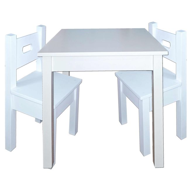 DECORACION CREATIVA - Mesa infantil con 2 sillas Lacadas Blanco Geo