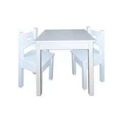 DECORACION CREATIVA - Mesa infantil con 2 sillas Lacadas Blanco Geo