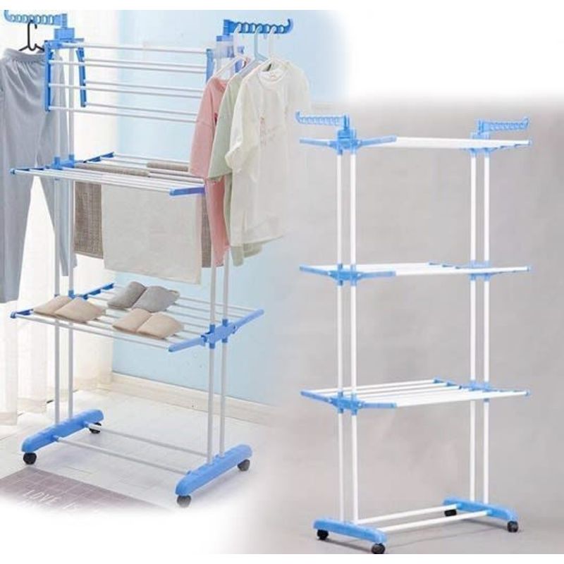 GENERICO - Tendedero colgador de ropa plegable 3 niveles