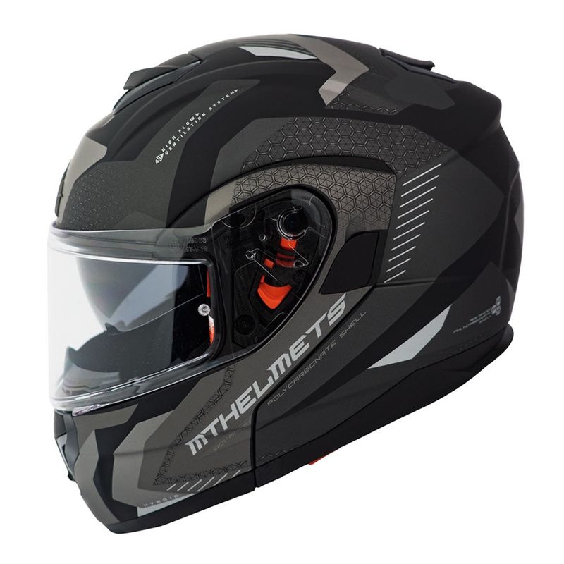 MT - Casco MT FU401 Atom SV Hibrido E2 Gris Mate + Fogoff mt-v-16