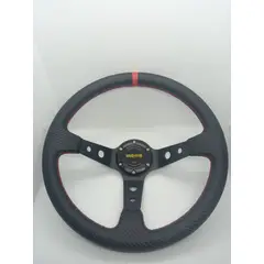 GENERICO - Volante de auto Tunning deportivo momo con boton de bocina