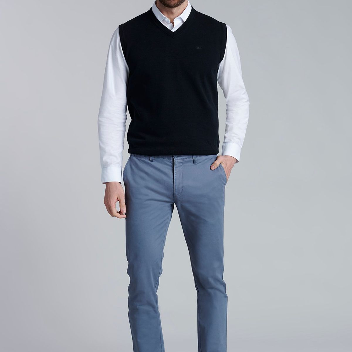 FEROUCH - Pantalon Twill Slim /33 Gris Ferouch