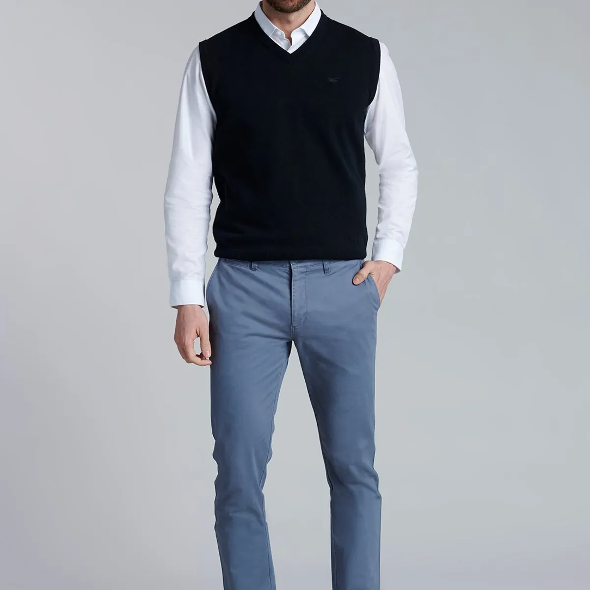 FEROUCH - Pantalon Twill Slim /33 Gris Ferouch