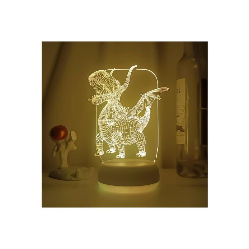 GENERICO - Lámpara Espantacuco Led 3d Para Niños Dinosaurio - SC