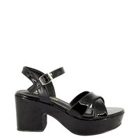 Sandalia Mujer Negro Charol Savoia