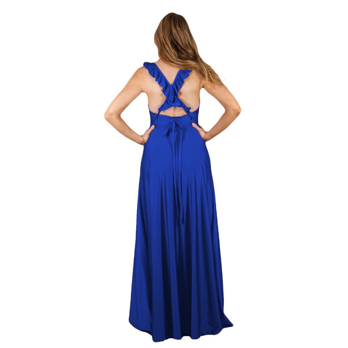 MARIA PASKARO - Vestido Largo Jaipur Azulino Lycra Dupont Maria Paskaro MARIA PASKARO