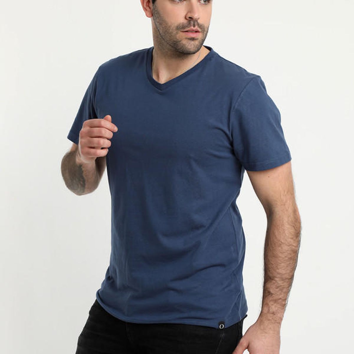 POTROS - Polera Cuello V Azul Marino POTROS