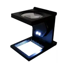 GENERICO - Lupa Cuenta Hilo Metalica Luz LED Profesional Lupa Geologica