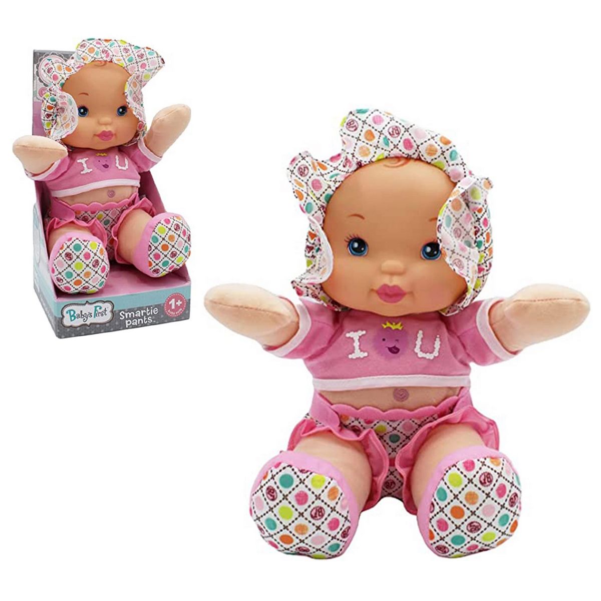 ANSALDO - Muñeca Babys First 34 cm para bebé con sonido frambuesa