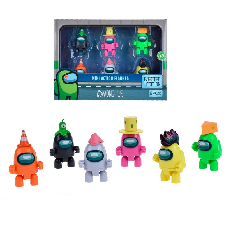 AMONG US - Pack De 6 Figuras Among Us De 5 Cms - Verde Sombrero Queso