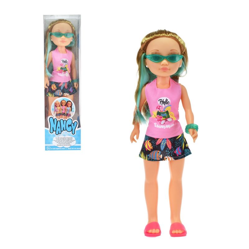 FAMOSA - Muñeca Nancy Lentes Tropicales De 43 Cms - Castaño Claro