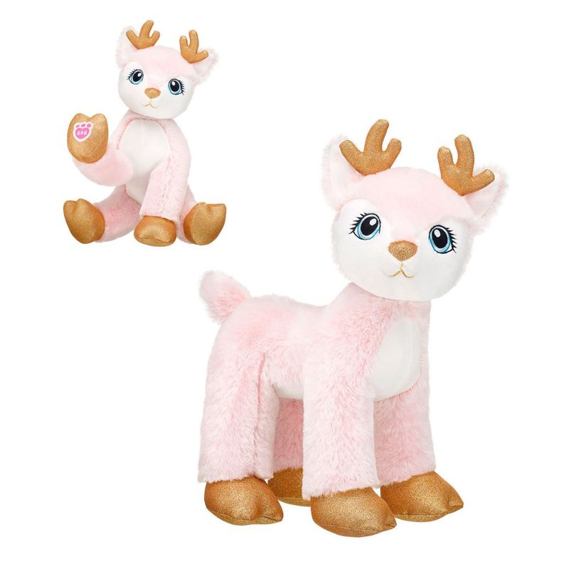 BUILD A BEAR - Peluche Reno Rosa/Rosado Merry Mission Build-A-Bear