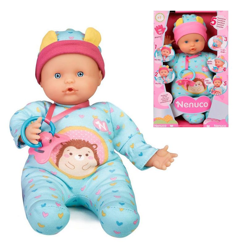 NENUCO - Muñeca Nenuco 5 Funciones De 30 Cm - Enterito Celeste