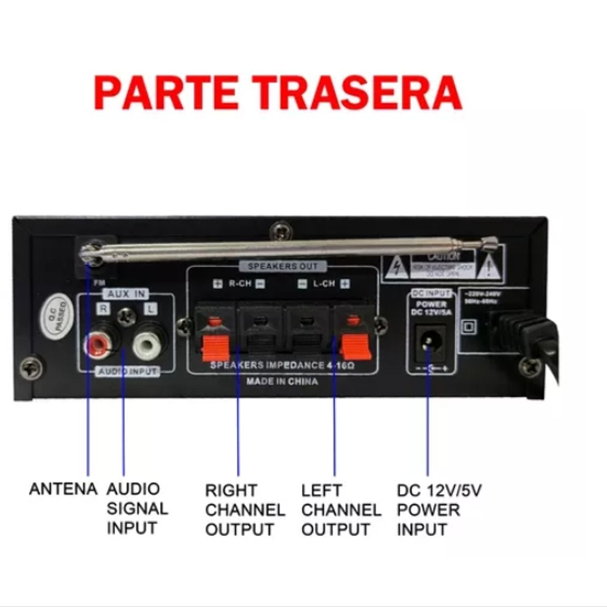 ESHOPANGIE - Amplificador Bluetooth 12v220v Usb Fm Sd Card Karaoke Mp3 BT-502