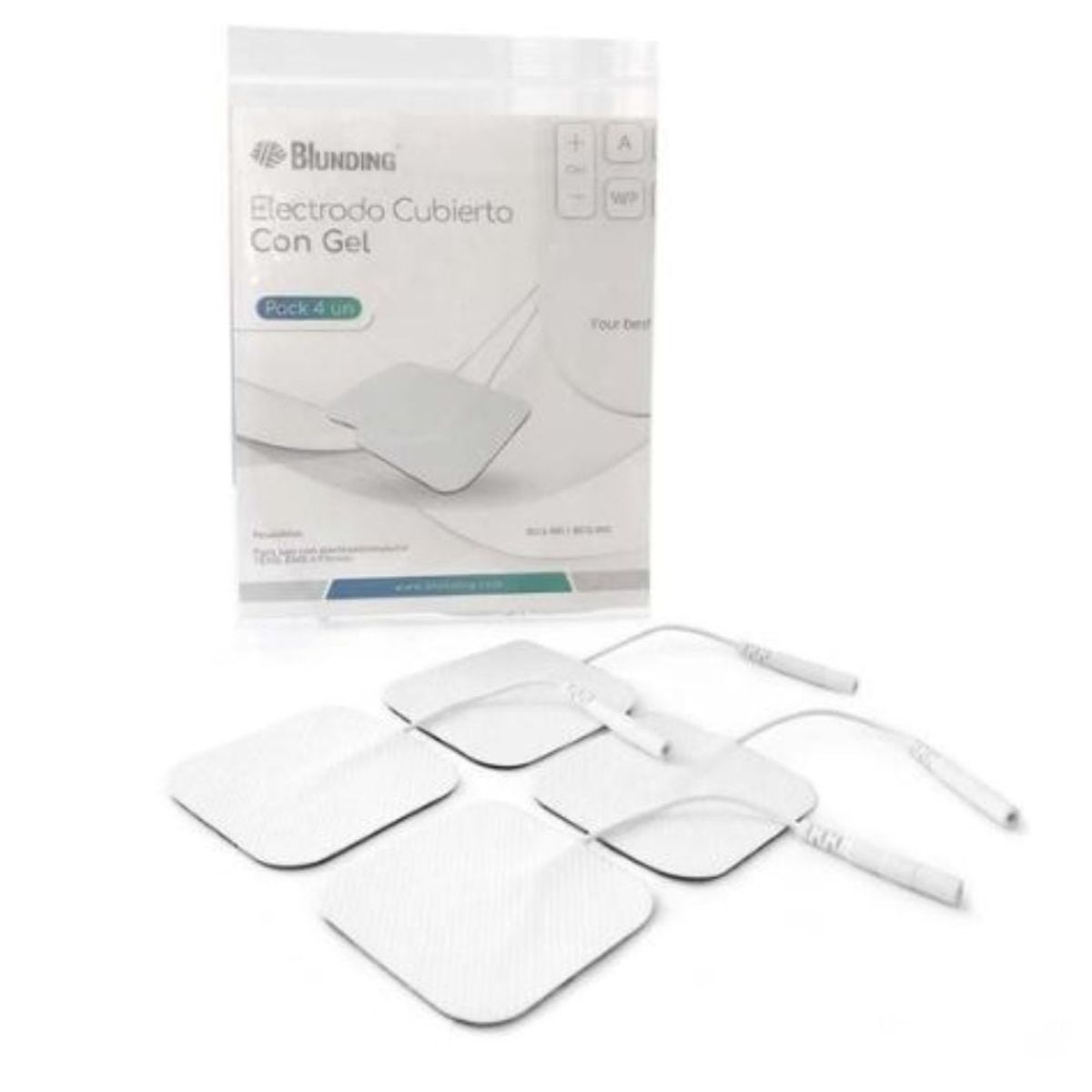 BLUNDING - Electrodo cubierto con gel 50x50 (pack 4 un)-Blunding