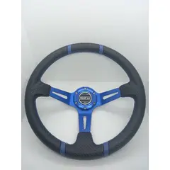 GENERICO - Volante auto deportivo sparco con botón de bocina Carbono