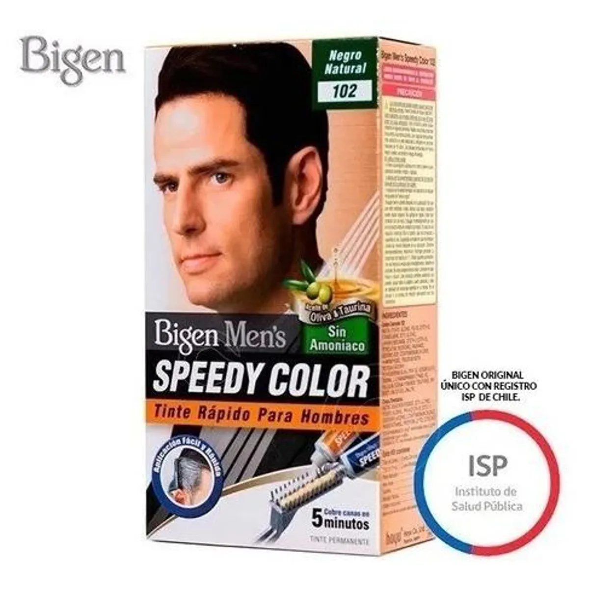 BIGEN - Tinte Rápido Para Hombre 102 Negro Natural Speedy Color