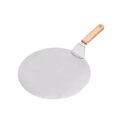 GENERICO - Pala De Pizza Redonda 25.5Cm Mango de Madera PREMIUM
