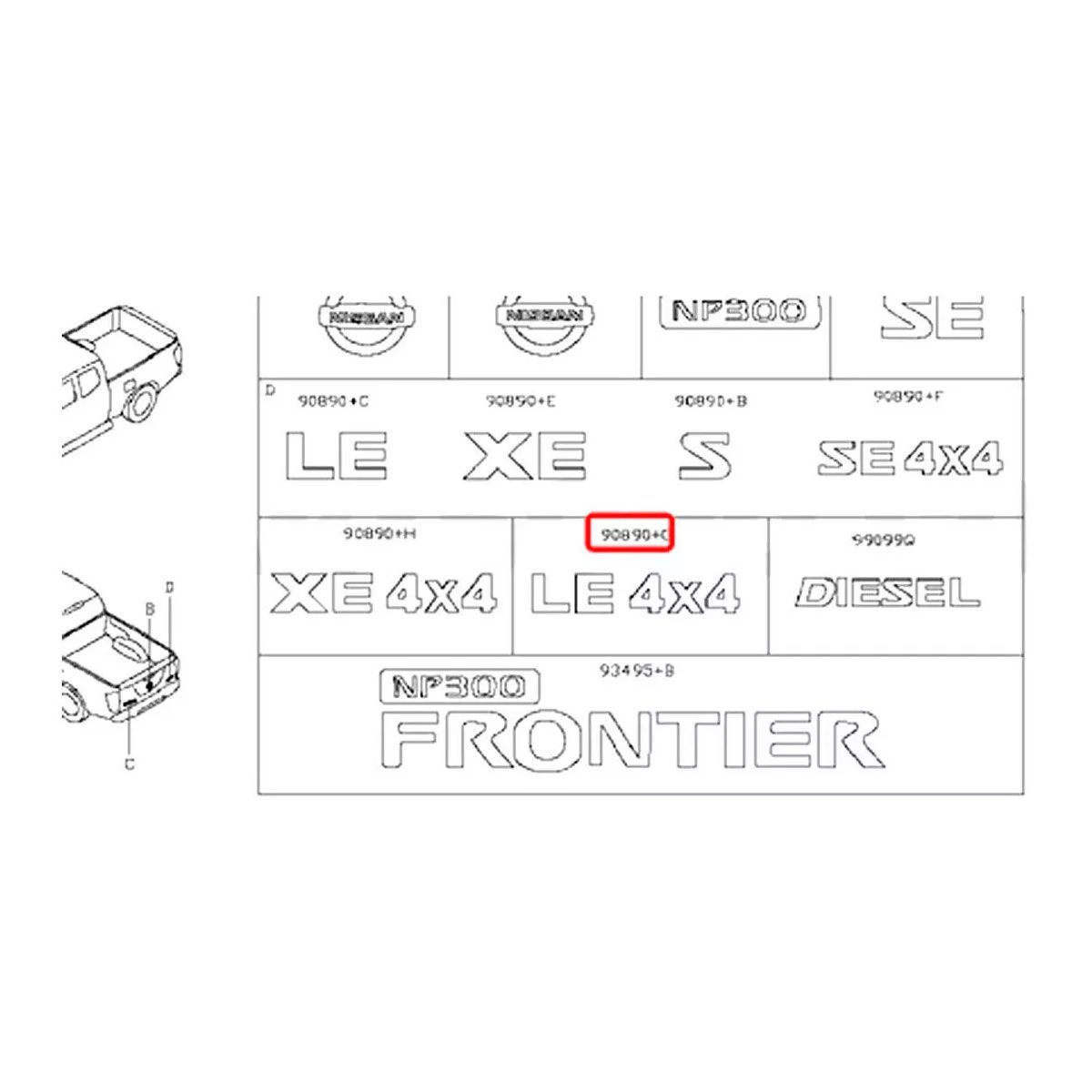 NISSAN - Emblema Le 4x4 Nissan Np300 Original