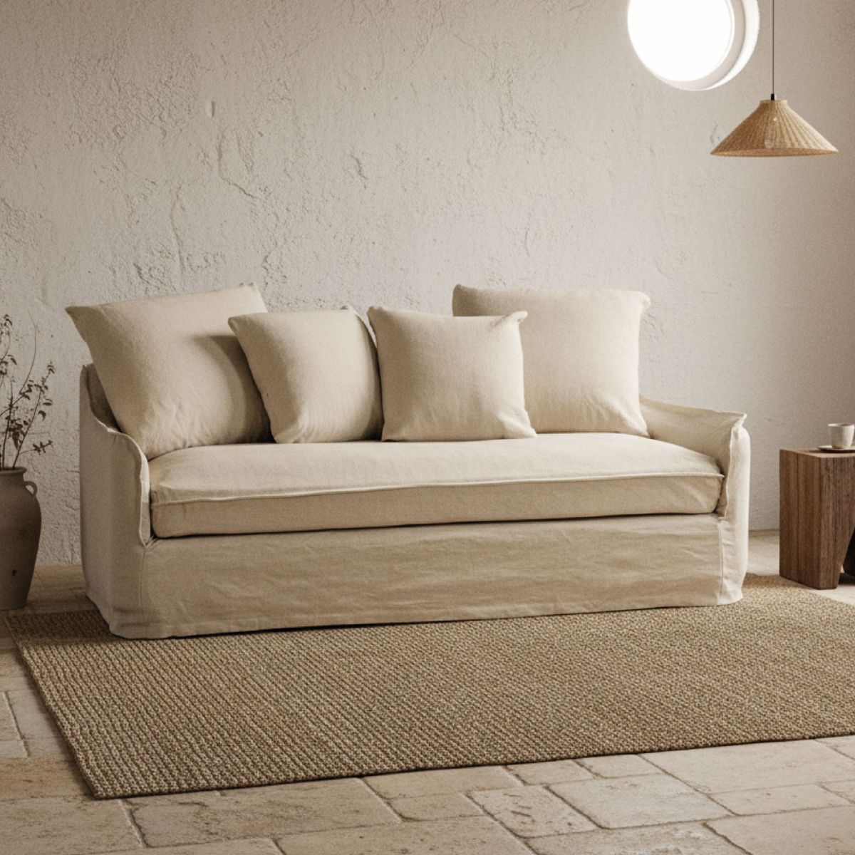 MILK - Sofa 2 Cuerpos Balum Crudo
