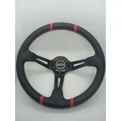 GENERICO - Volante de auto Tunning deportivo con boton de bocina