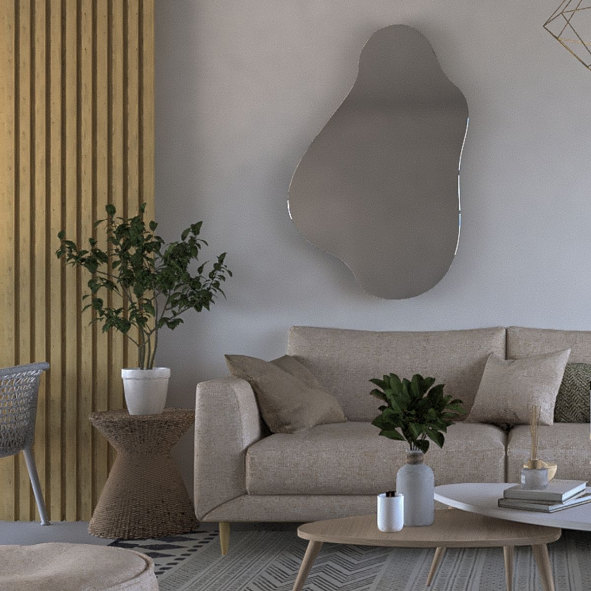 FMFURNITURE - Espejo Irregular 110x72x1.9 cm…