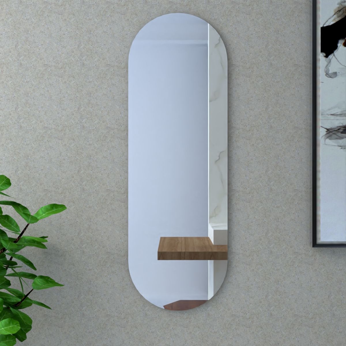 FMFURNITURE - Espejo Ovalado 120x40x1.9 cm…