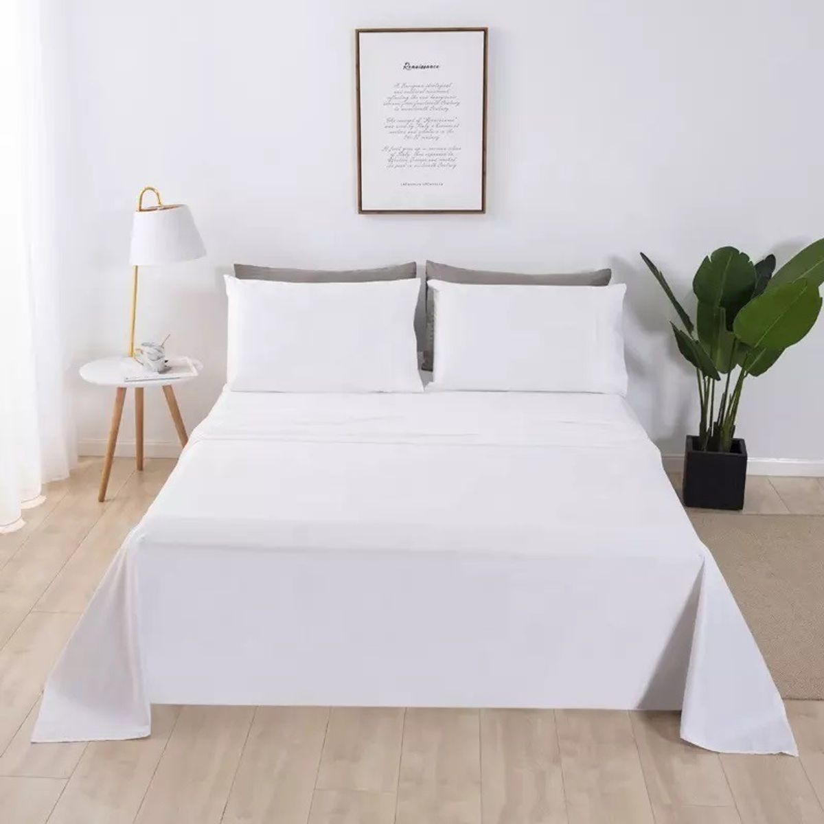 GENERICO - Sábanas de Algodón Egipcio Satín 300 Hilos 1.5 Plazas