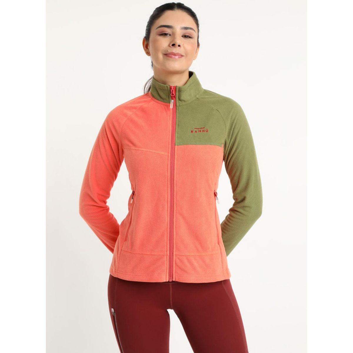 KANNU - Polar Cuadritos Corte Mujer Coral KANNU