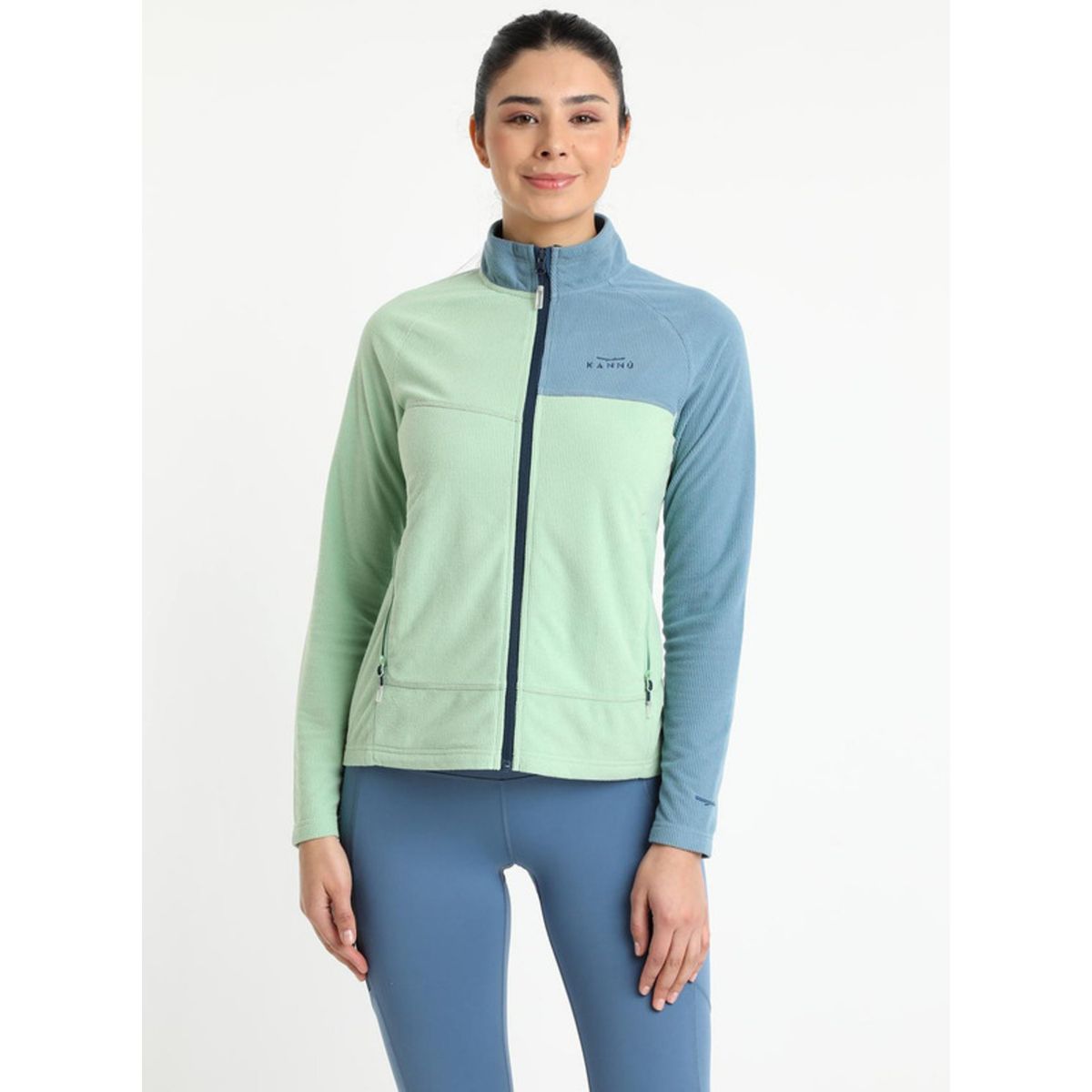 KANNU - Polar Cuadritos Corte Mujer Verde Claro KANNU