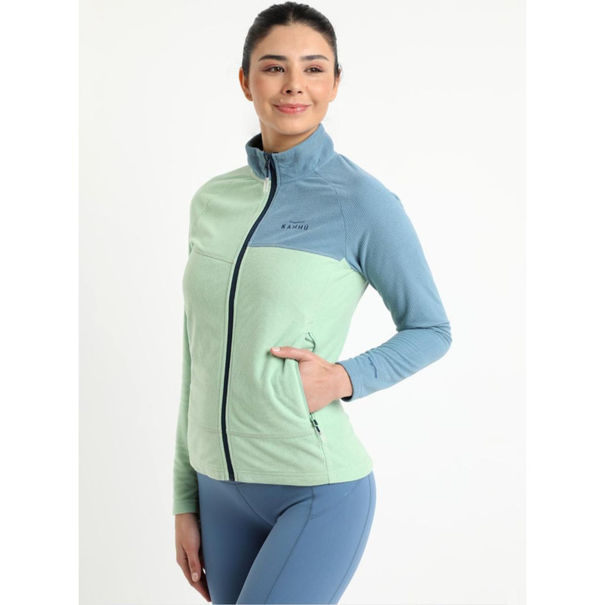 KANNU - Polar Cuadritos Corte Mujer Verde Claro KANNU