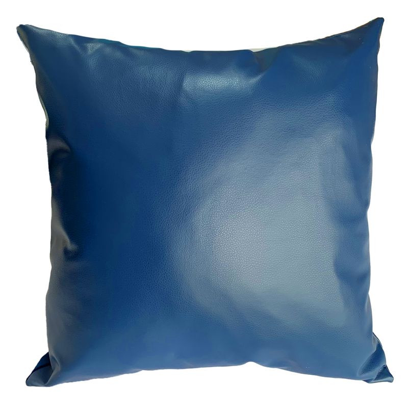 ELIZABETH PEPER - Funda Cojin Decorativo EcoCuero Azul 45x45