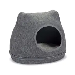 PAWISE - Cama Iglú de Fieltro Color Gris