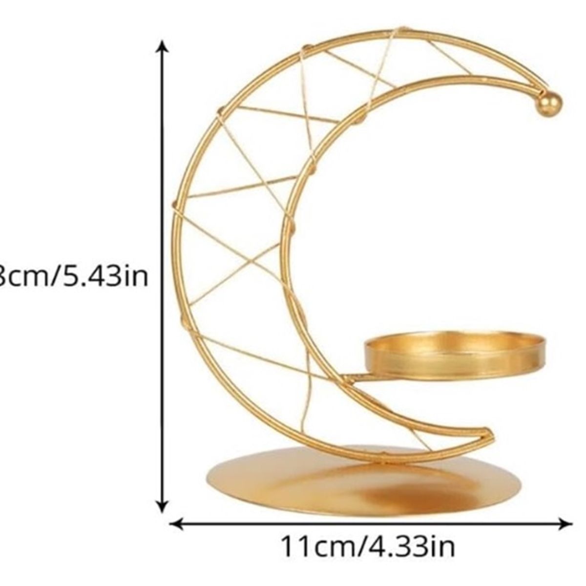 GENERICO - CANDELABRO DE LUNA DORADO VELA CIRIO 13.8 X 11 CMS