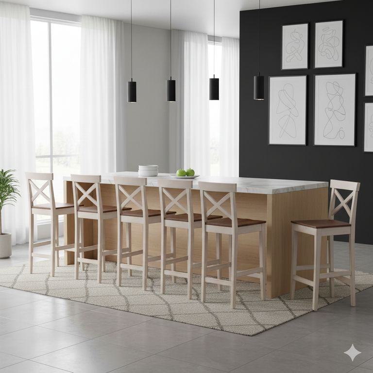Combo 6 Taburetes X vintage 43x40x110