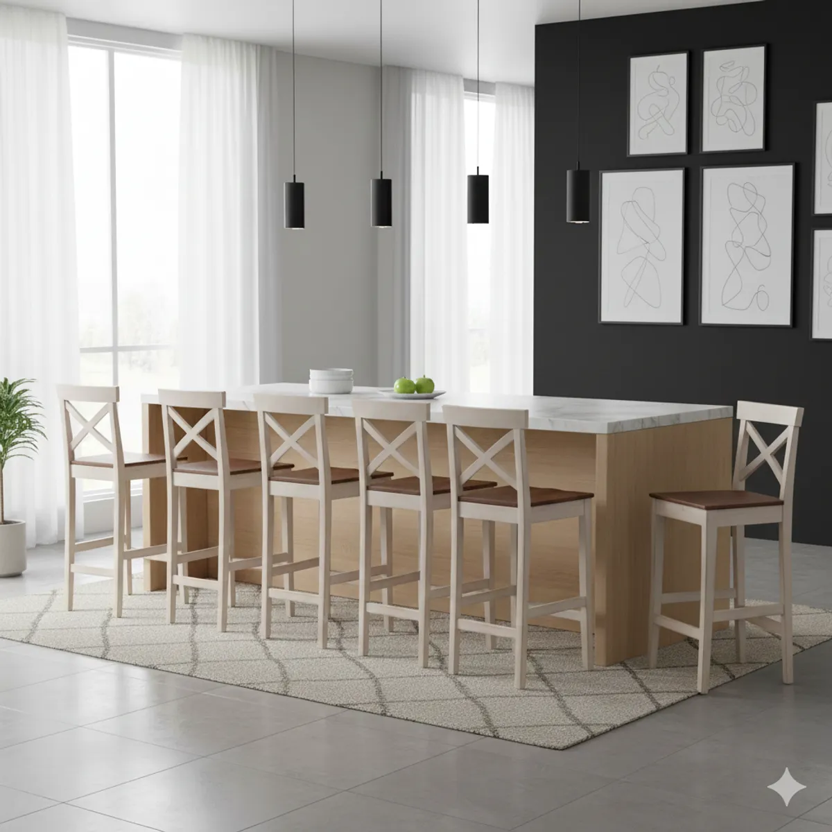 MUEBLES NATIVA - Combo 6 Taburetes X vintage 43x40x110