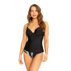 H2O WEAR - Traje de Baño Tankini Top Copas para Mujer Negro