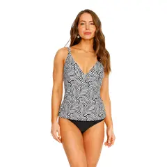 H2O WEAR - Traje de Baño Tankini Top Halter para Mujer Negro