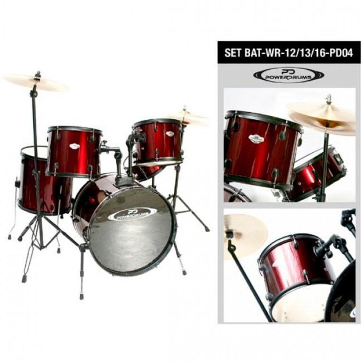 POWERDRUMS - PD-04 SET WRD/WR BATERIA 12/13/16 HARDWARE POWERDRUMS